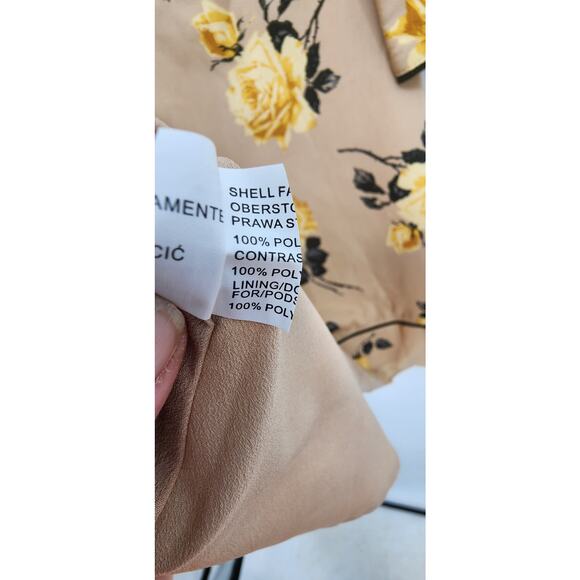 J.O.A Just‎ One Answer Long Sleeve Floral Yellow Rose Dress Size Medium - Picture 13 of 13